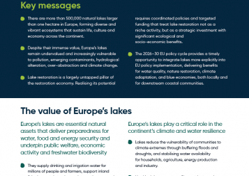 RESTORING LAKE ECOSYSTEMS TO SUPPORT MORE EFFECTIVE IMPLEMENTATION OF EU POLICIES preview